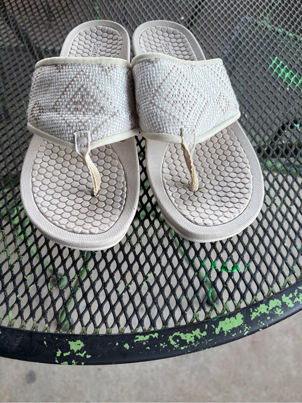 BareTraps Beige Woven Thong Sandals